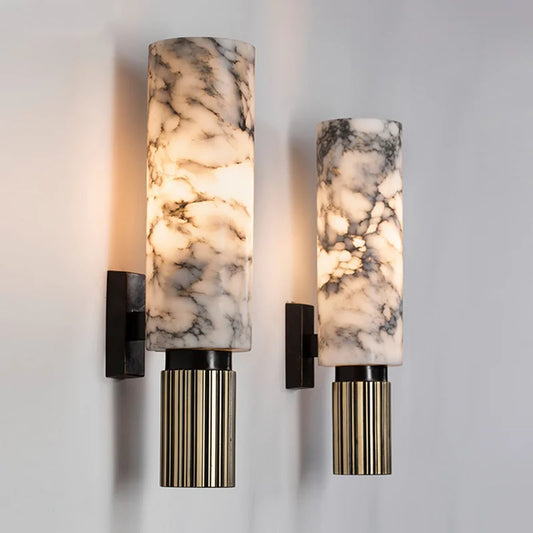Aura Marble Wall Light | Real Stone LED Sconce | Warm & Cool White | Modern Luxury Lighting