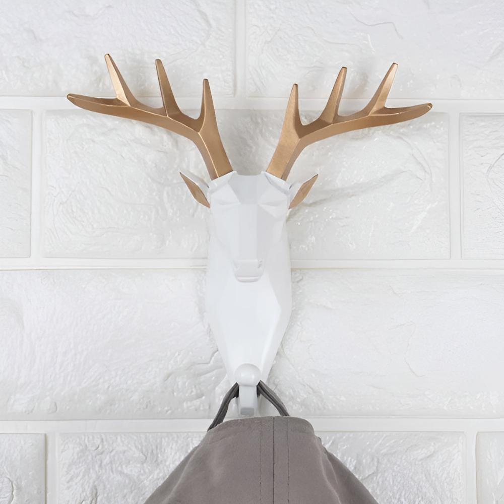 Resin Animal Wall Hook | Deer/Elephant/Unicorn | Onyx/Gold/Ivory | Durable & Decorative | Brick by Brick