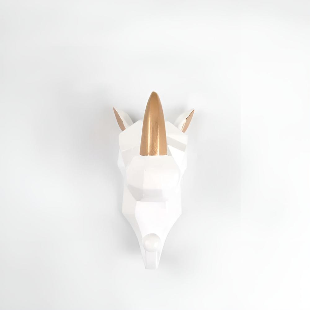 Resin Animal Wall Hook | Deer/Elephant/Unicorn | Onyx/Gold/Ivory | Durable & Decorative | Brick by Brick