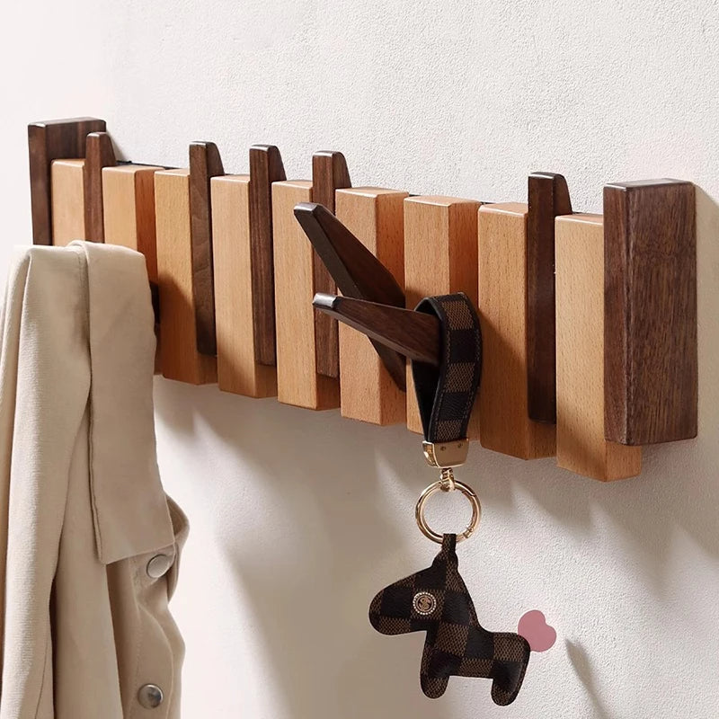 Decorative Coat Rack | 5.91 in | Modern Wall-Mounted Storage | Premium Wood Design | Brick by Brick