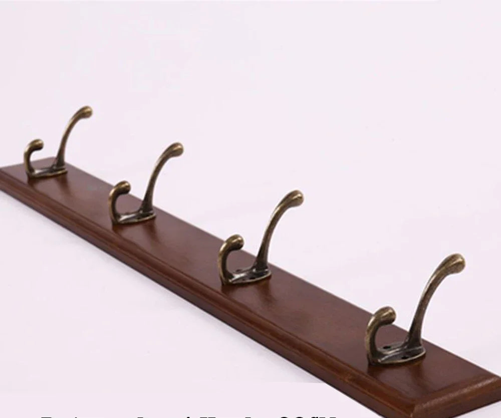 Wall-Mounted Coat Rack | Solid Wood Entryway Organizer | Rustic Space-Saving Hooks | Brick by Brick