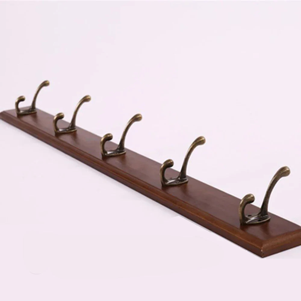 Wall-Mounted Coat Rack | Solid Wood Entryway Organizer | Rustic Space-Saving Hooks | Brick by Brick
