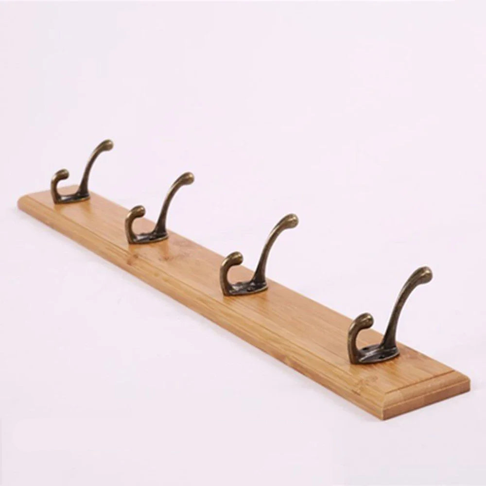 Wall-Mounted Coat Rack | Solid Wood Entryway Organizer | Rustic Space-Saving Hooks | Brick by Brick