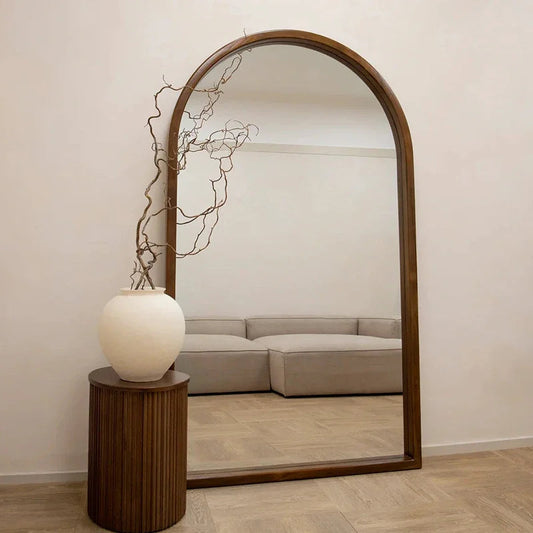 Natsuki Arched Mirror | Elegant Home Decor | 24 x 36 Wooden Frame | Versatile Accent Piece | Brick by Brick London 1