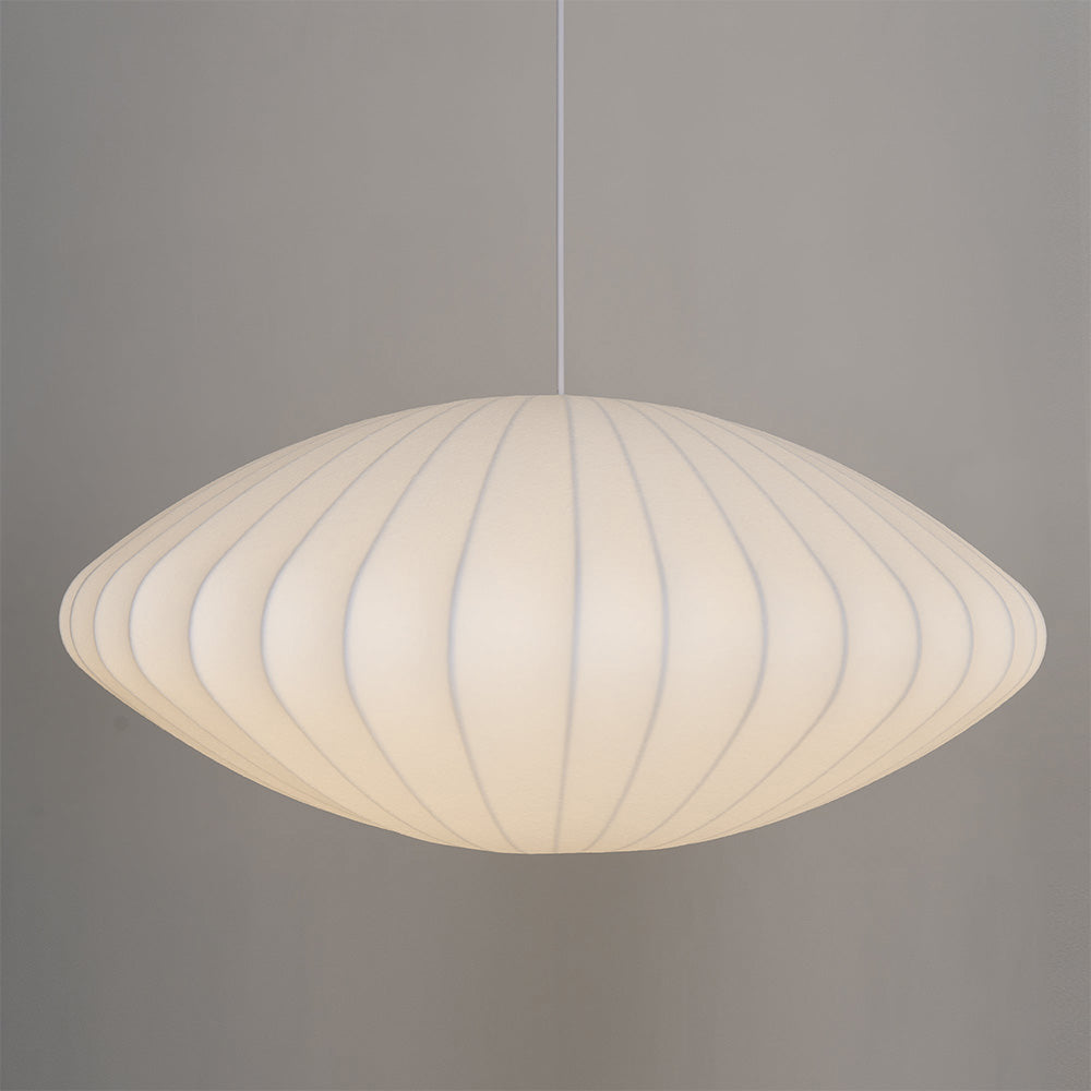 Scandinavian Pendant Light | Minimalist White Saucer Shade | Cozy Indoor Lighting | Brick by Brick