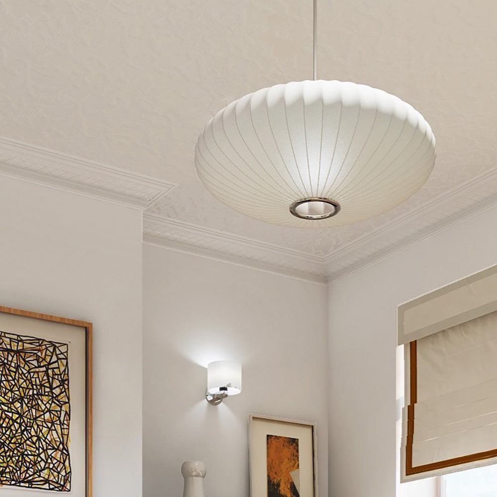 Scandinavian Pendant Light | Minimalist White Saucer Shade | Cozy Indoor Lighting | Brick by Brick