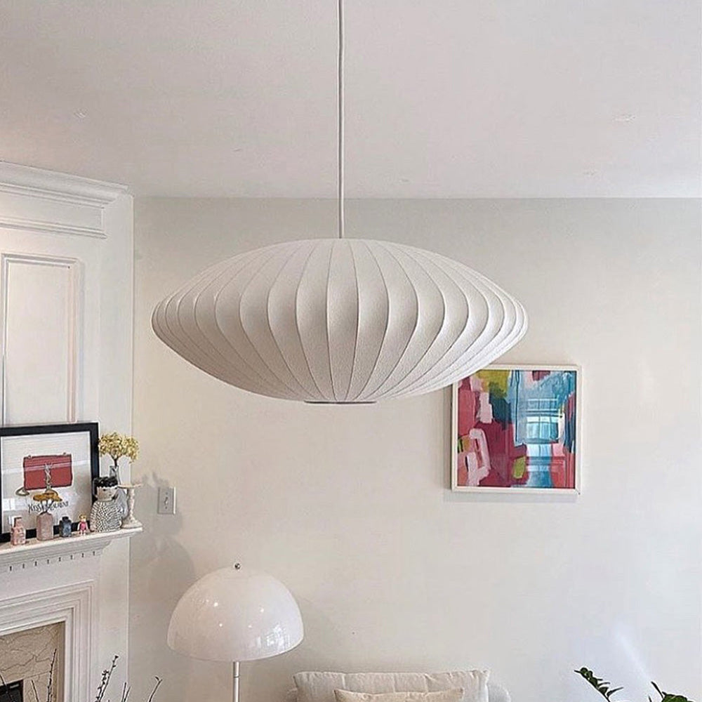 Scandinavian Pendant Light | Minimalist White Saucer Shade | Cozy Indoor Lighting | Brick by Brick