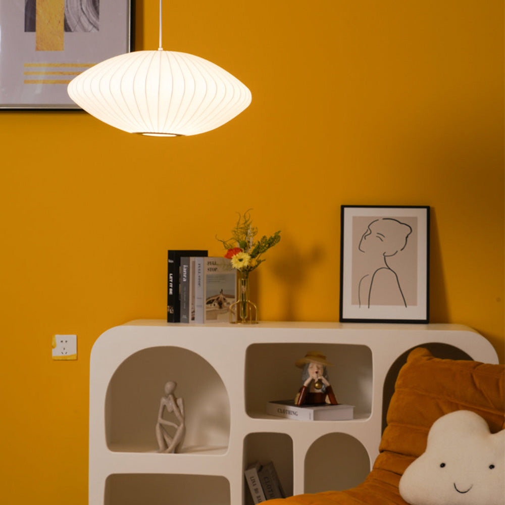 Scandinavian Pendant Light | Minimalist White Saucer Shade | Cozy Indoor Lighting | Brick by Brick