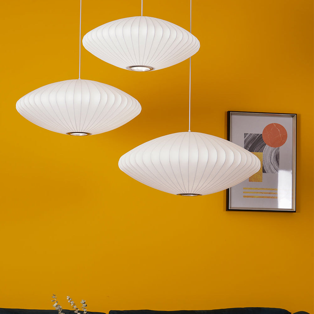 Scandinavian Pendant Light | Minimalist White Saucer Shade | Cozy Indoor Lighting | Brick by Brick