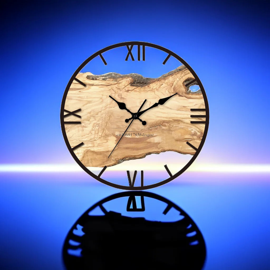 WoodenWall Clock | 11.8 | Silent Acrylic Modern Design | Minimalist Home Décor | Brick by Brick