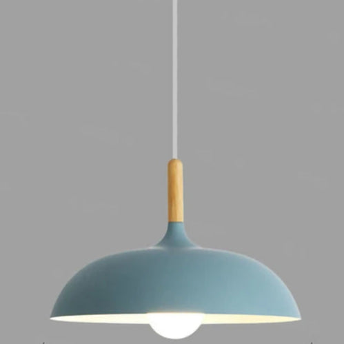 Scandinavian Pendant Light | Oak & Iron | Adjustable Height | E27 Bulb | Minimalist Nordic Design