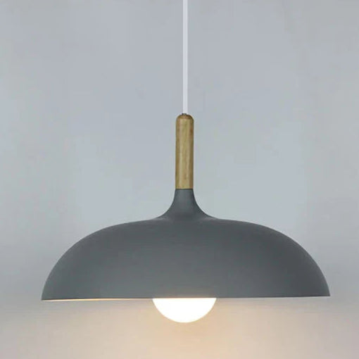 Scandinavian Pendant Light | Oak & Iron | Adjustable Height | E27 Bulb | Minimalist Nordic Design