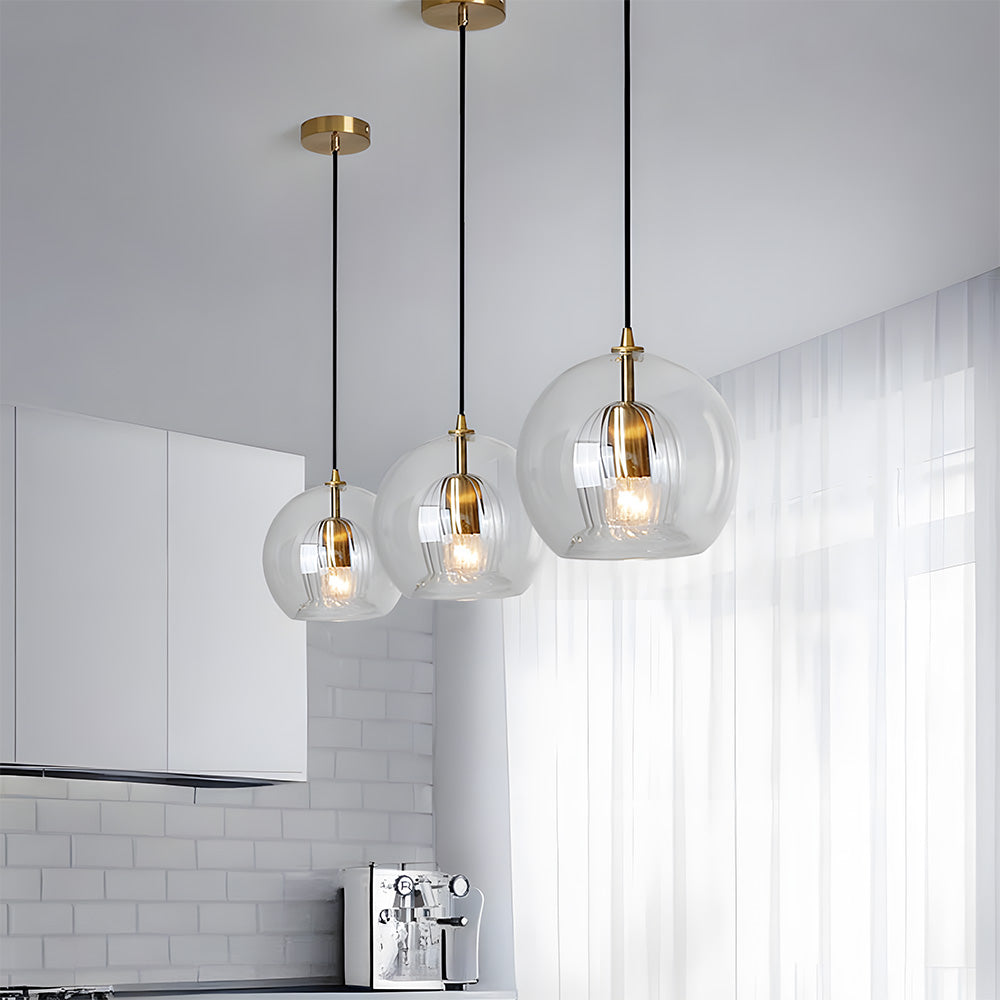 Nordic Pendant Light | Small-Large | Spherical Glass Shade | Modern Ceiling Fixture | Brick by Brick
