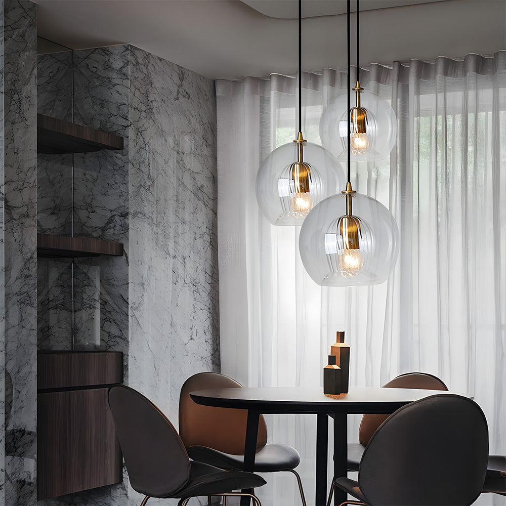 Nordic Pendant Light | Small-Large | Spherical Glass Shade | Modern Ceiling Fixture | Brick by Brick