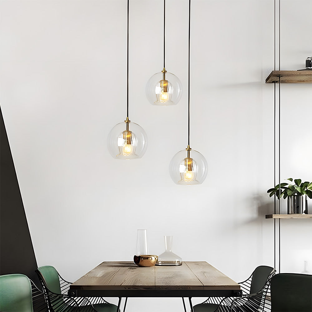 Nordic Pendant Light | Small-Large | Spherical Glass Shade | Modern Ceiling Fixture | Brick by Brick