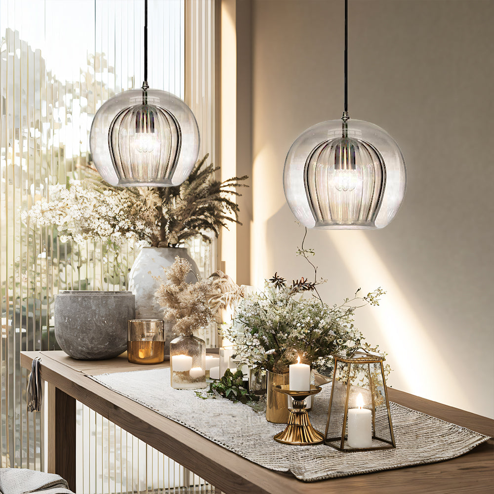 Nordic Pendant Light | Small-Large | Spherical Glass Shade | Modern Ceiling Fixture | Brick by Brick