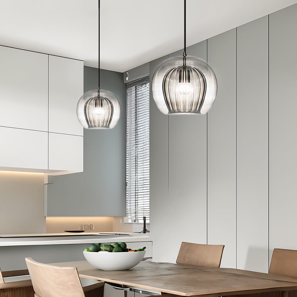 Nordic Pendant Light | Small-Large | Spherical Glass Shade | Modern Ceiling Fixture | Brick by Brick