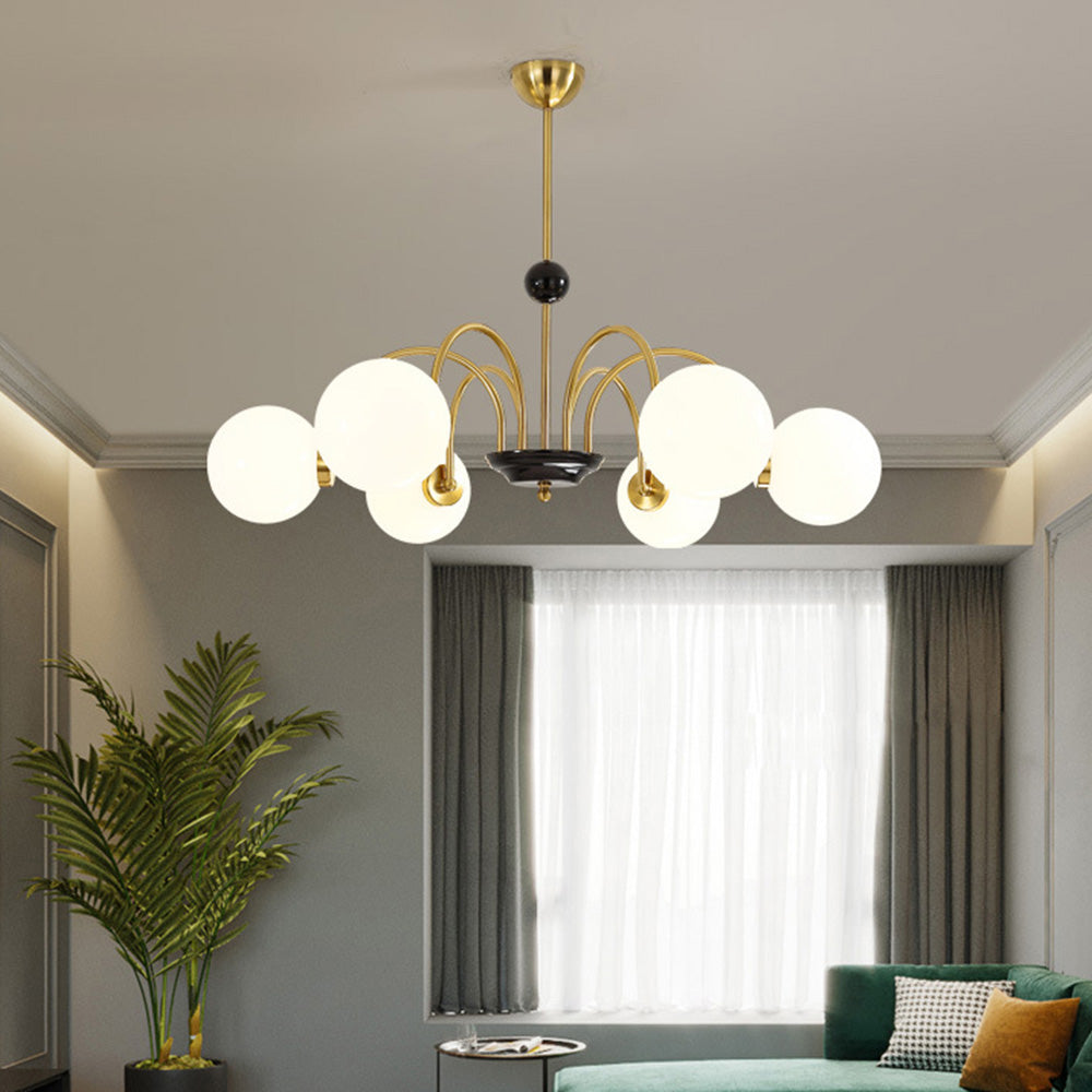 Modern Chrome Chandelier | Nordic Glass Ceiling Light | Contemporary Pendant Fixture | 220V–240V | Brick by Brick