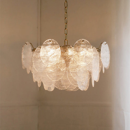Gold Wavy Glass Chandelier | 16.5–19.7 x 15.7–19.7 inc | Modern Ceiling Light | Elegant Pendant | Brick by Brick
