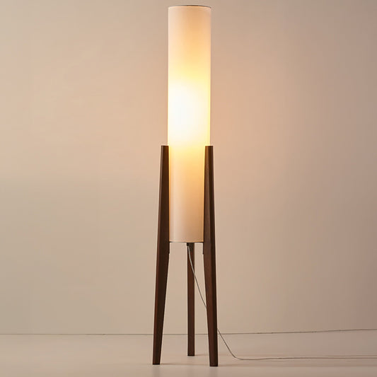 Walnut Floor Lamp | 10.2 x 49.9 in | Solid Wood Artistic Lamp | Scandinavian Design | LED E27 Socket | Brick by Brick