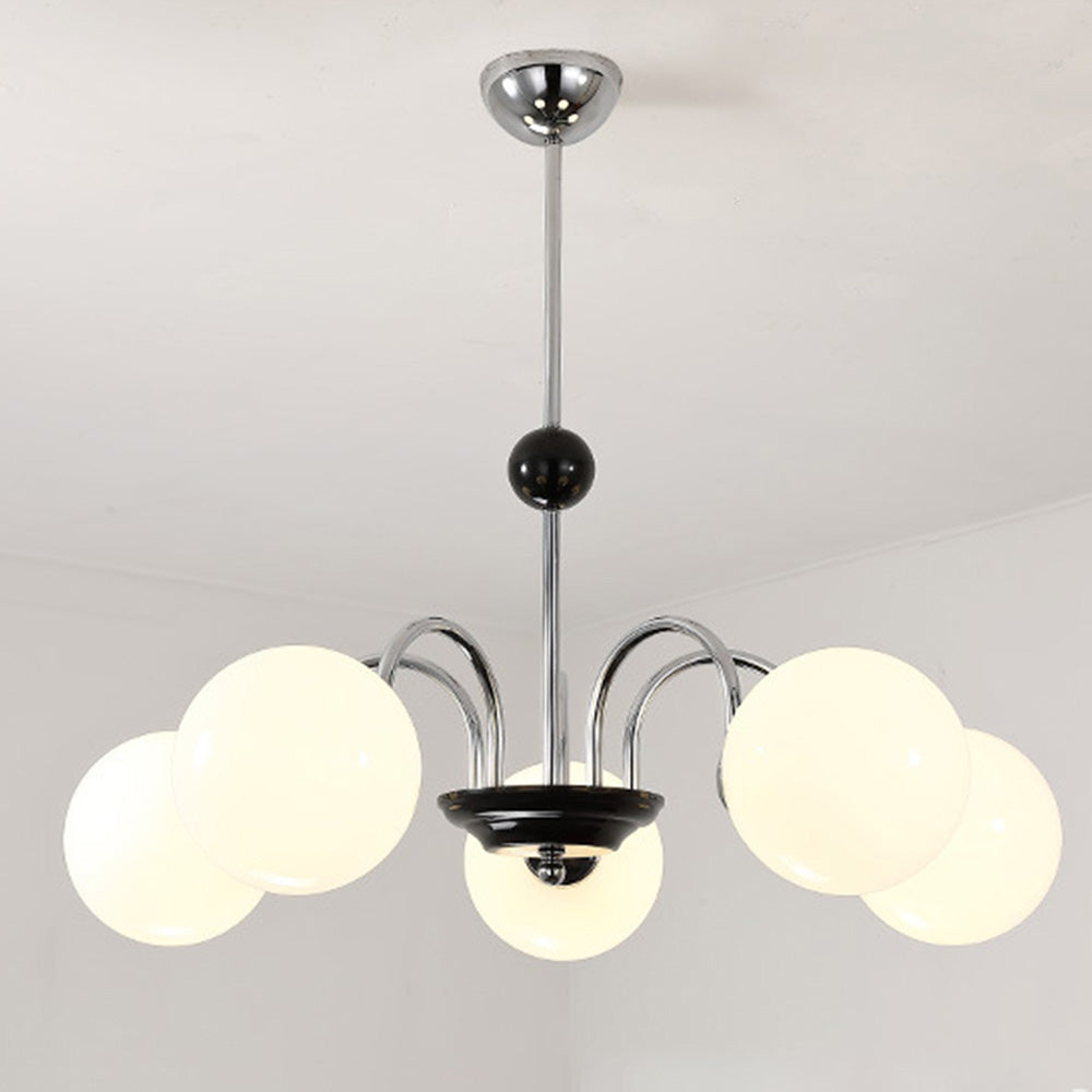 Modern Chrome Chandelier | Nordic Glass Ceiling Light | Contemporary Pendant Fixture | 220V–240V | Brick by Brick