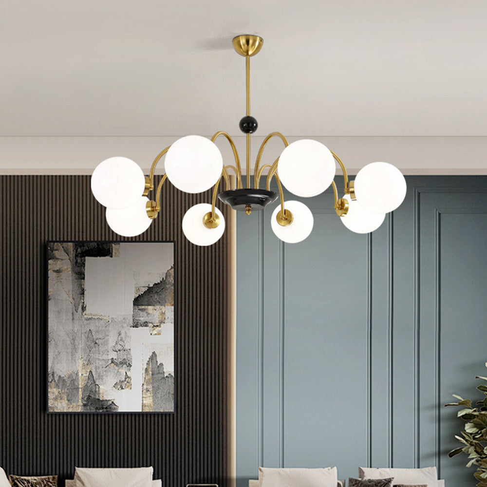 Modern Chrome Chandelier | Nordic Glass Ceiling Light | Contemporary Pendant Fixture | 220V–240V | Brick by Brick