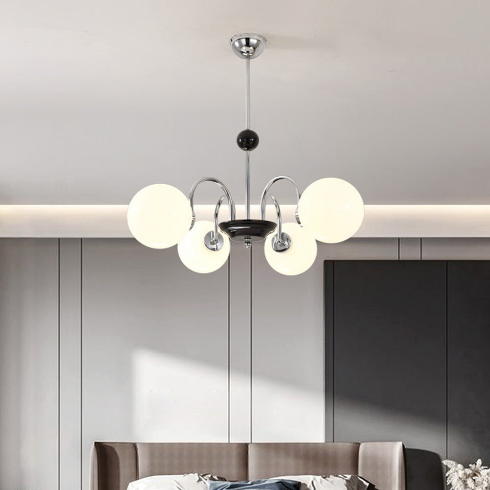 Modern Chrome Chandelier | Nordic Glass Ceiling Light | Contemporary Pendant Fixture | 220V–240V | Brick by Brick