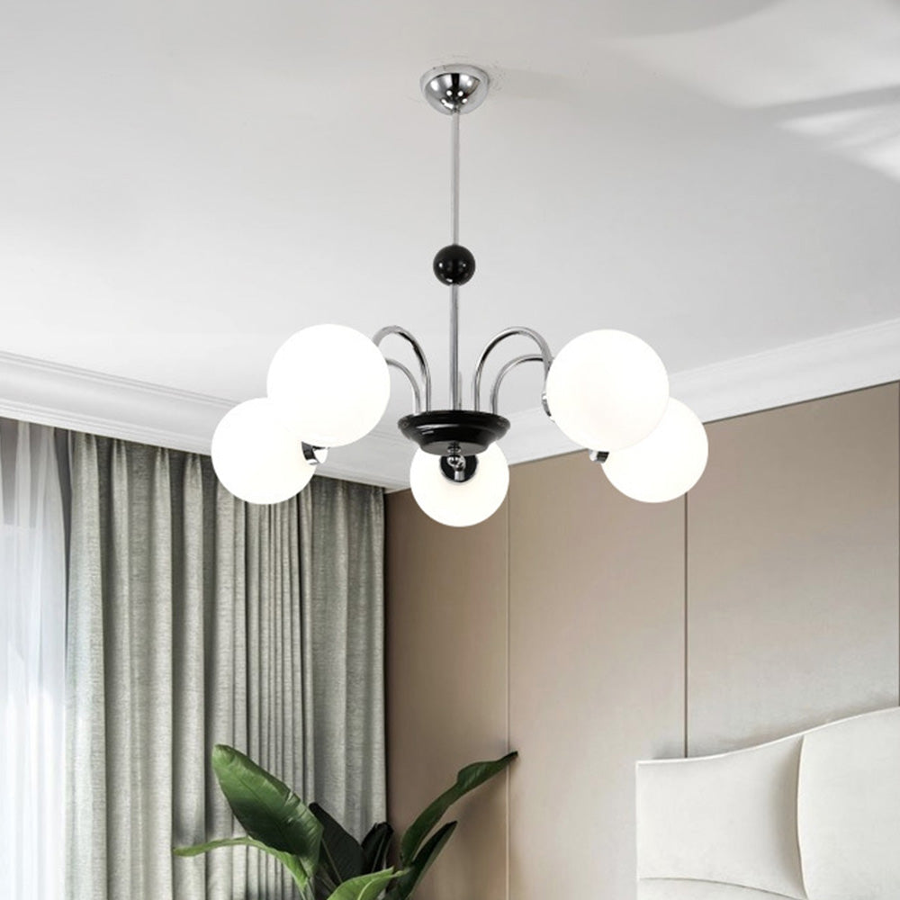 Modern Chrome Chandelier | Nordic Glass Ceiling Light | Contemporary Pendant Fixture | 220V–240V | Brick by Brick