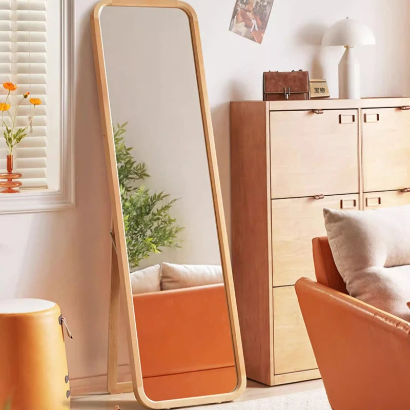 Okemia Full Length Mirror | Elegant Standing Mirror | Curved Wood Frame | Bedroom & Dressing Room Decor | Brick by Brick London 4