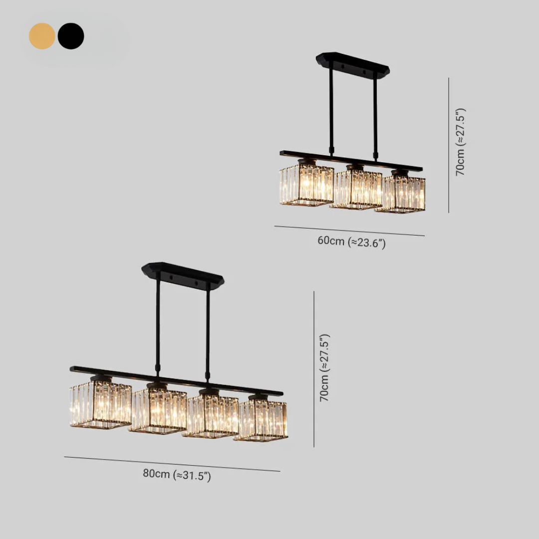 Multi-Head Glass Chandelier | Modern Dining Room Lighting | Adjustable Height | Brick by Brick