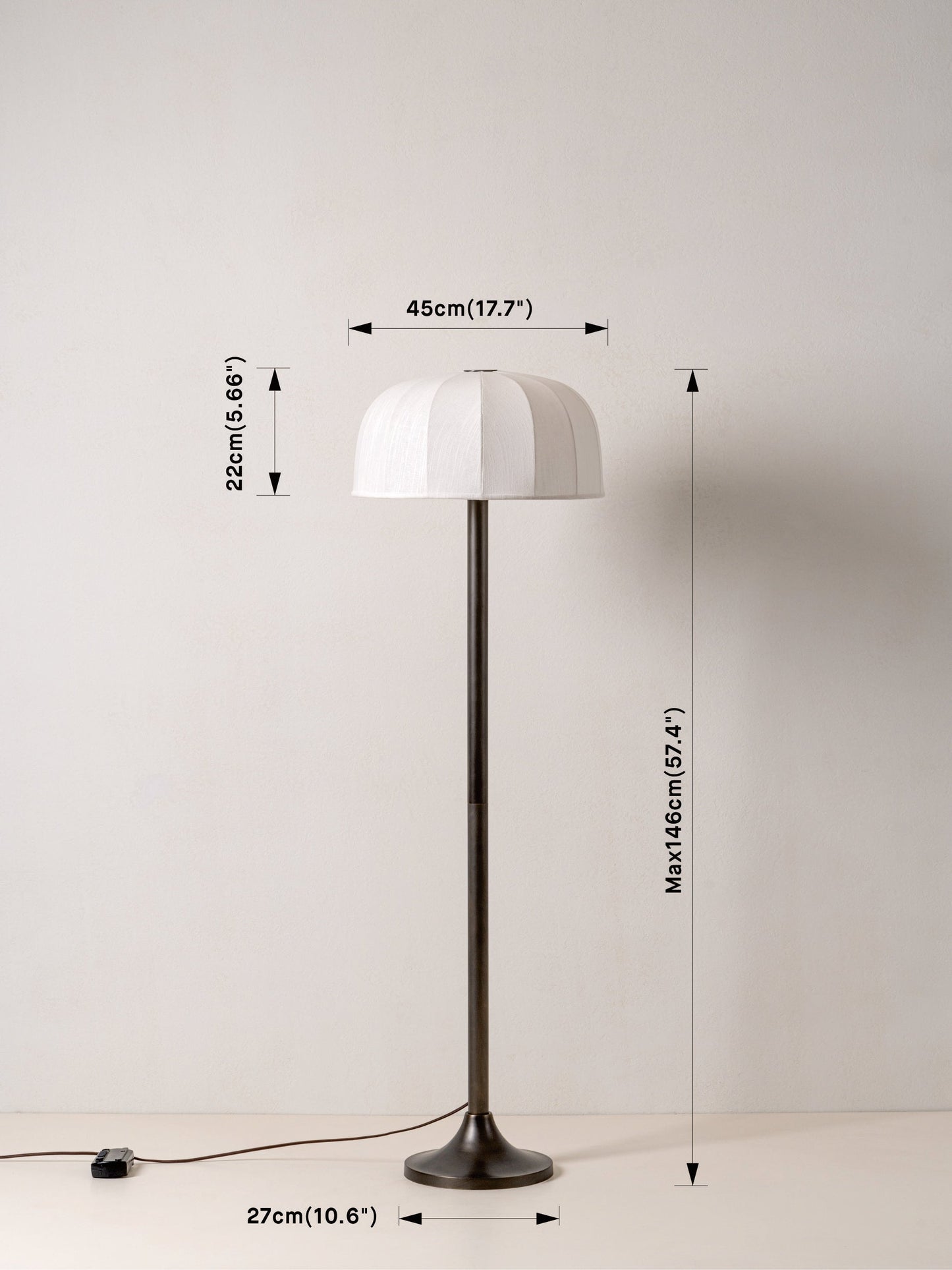 Ottino Floor Lamp Bronze | Art-Deco Inspired Lighting | Linen Shade | Elegant Home Decor | Brick by Brick London 7