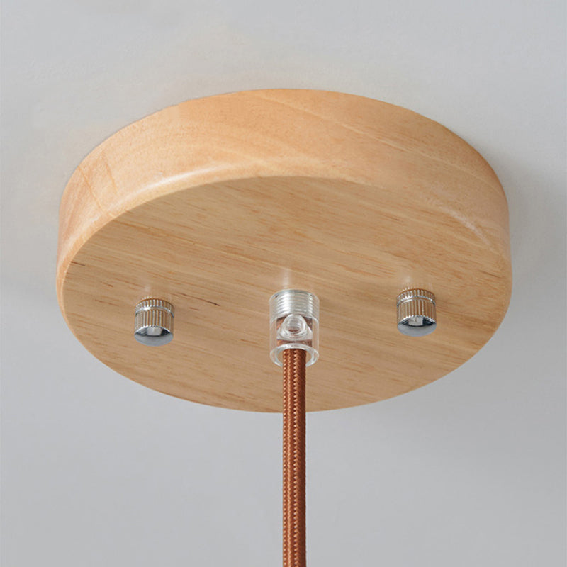 Wood & Glass Pendant Light | 7.9 in or 11.8 in | Modern Wood Glass Cylinder | Brick by Brick