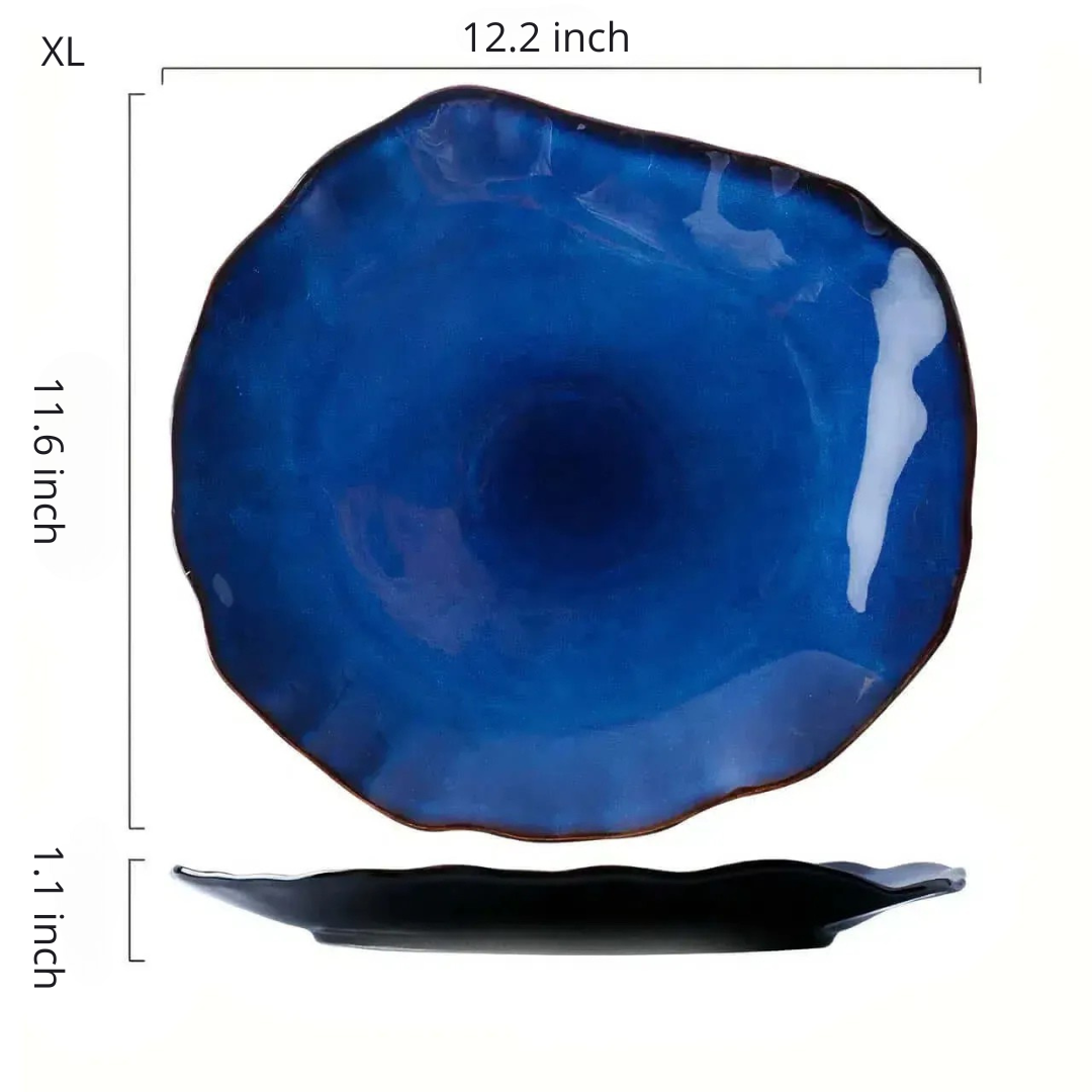 Arigato Ceramic Dinner Plates | Vibrant Blue Sea-Inspired | 4 sizes | Brick by Brick