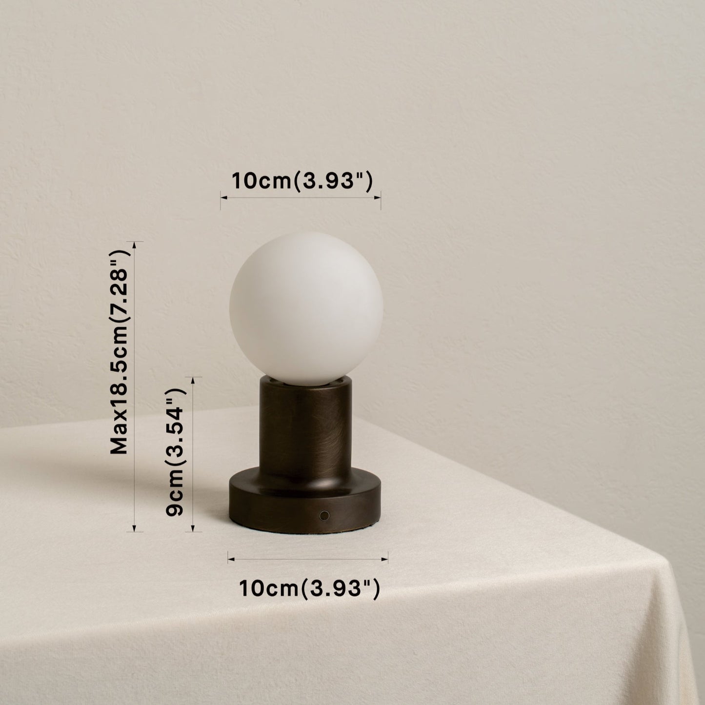 Porta Rechargeable Table Lamp | Cordless Bedside Lamps | Bronze Base & Opal Glass | Touch Dimming | Brick by Brick London 5