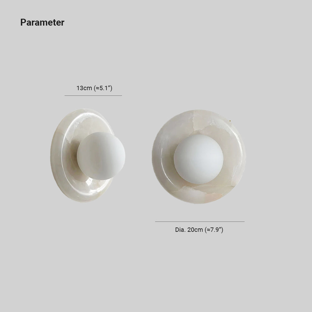 Round Marble Wall Lamp | 7.9 x 5.1 | Minimalist Design | Indoor LED Lighting | Brick by Brick