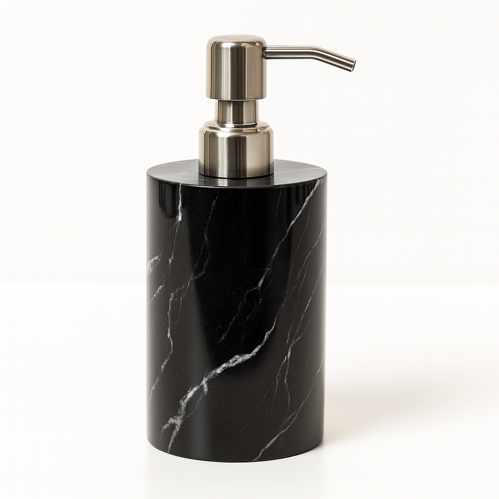 Luxury Marble Soap Dispenser | 2.8 in × 2.8 in × 7.1 in | Solid Natural Stone | Metal Pump | Brick by Brick