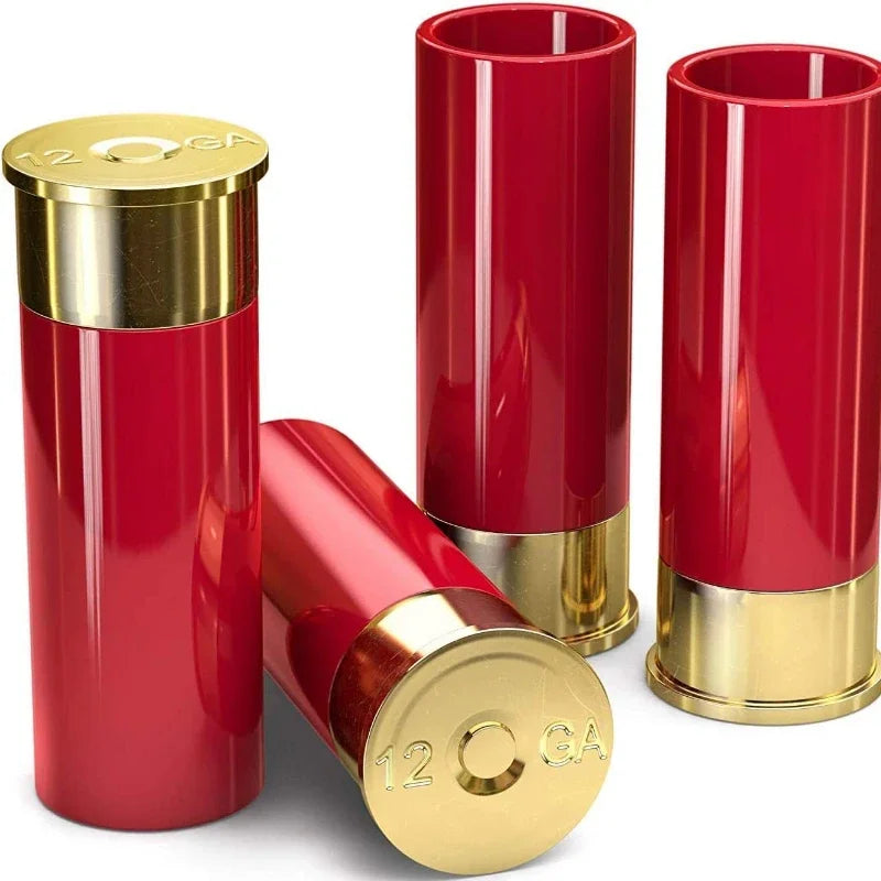 Plastic Shot Glasses Set | 3.6 x 1.2 in 36ml | Bullet Shape Drinking Cups | 4pcs Durable Party Liquor Glasses | Brick by Brick