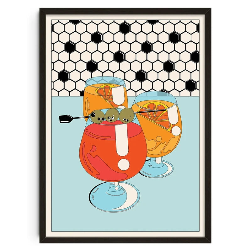 Vintage Abstract  Wall Art | 7.9 - 19.7 in | Mind Maze Poster | Retro Canvas Print | Unframed | Brick by Brick