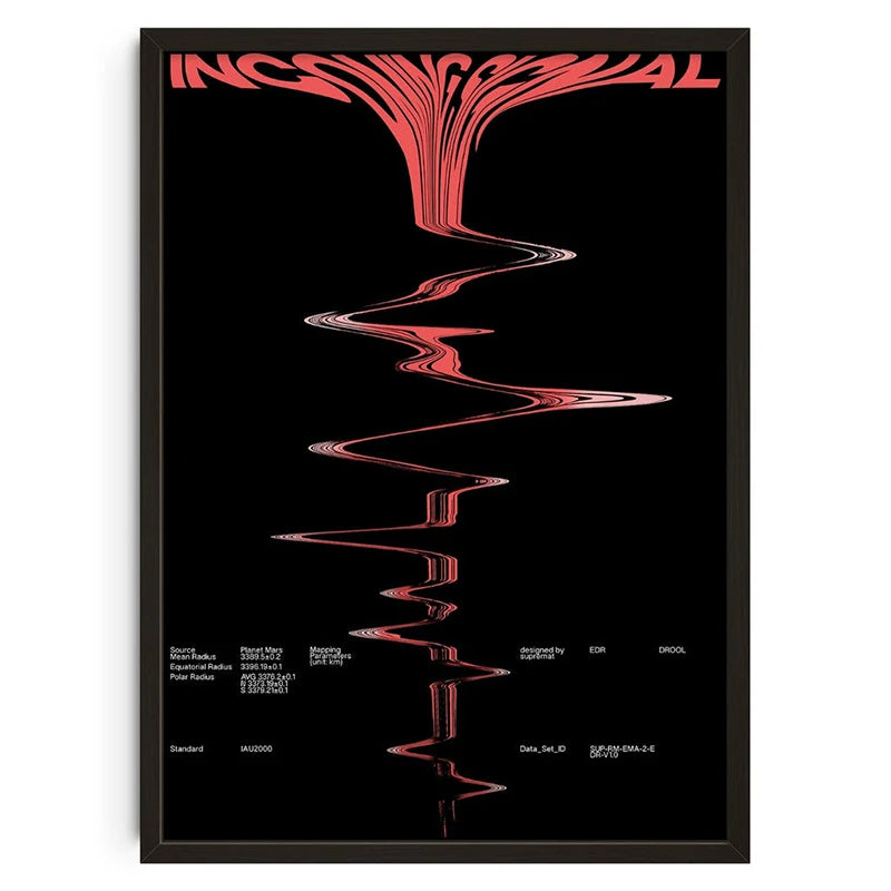 Vintage Abstract  Wall Art | 7.9 - 19.7 in | Mind Maze Poster | Retro Canvas Print | Unframed | Brick by Brick