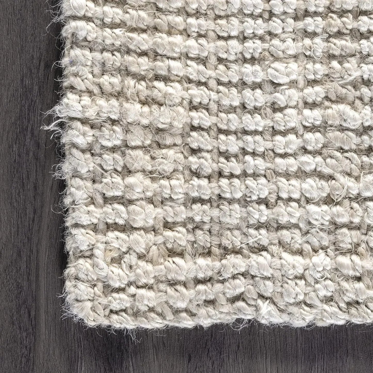 Textured Neutral Area Rug | 9.8"W x 13.4"L | Soft Durable Fibre Carpet | Thick Cushioned Weave | Brick by Brick
