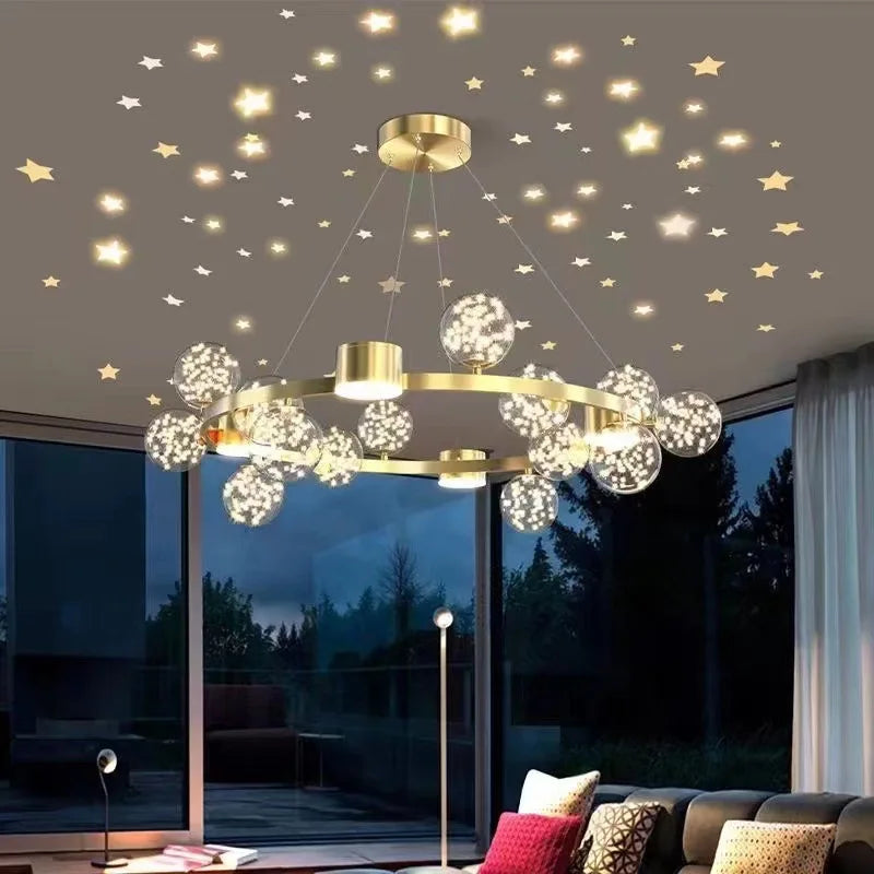 Creative LED Pendant Light | Modern Crystal Chandelier | Cord Hanging Fixture | Home & Study Lighting | Brick by Brick