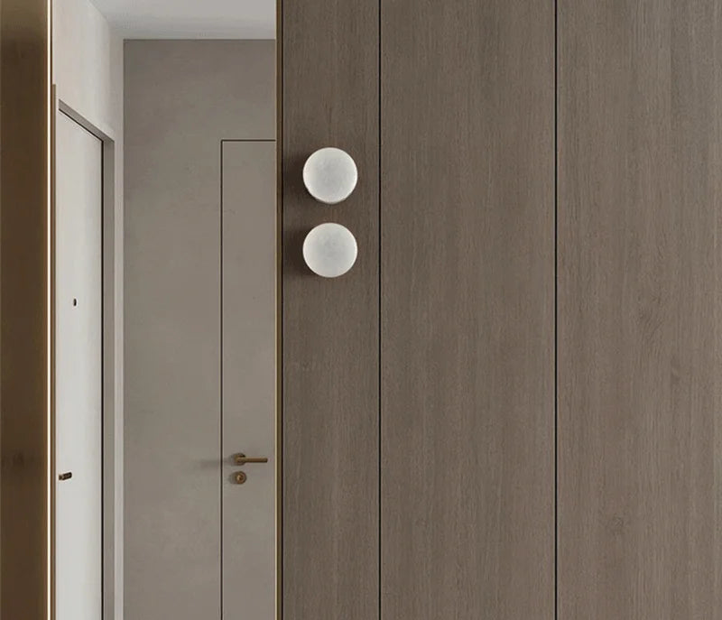 Marble Wall Lamp | 5.43x3.35 in | Modern Copper & Frosted Glass | LED Up & Down Lighting | Home Interior Lighting | Brick by Brick
