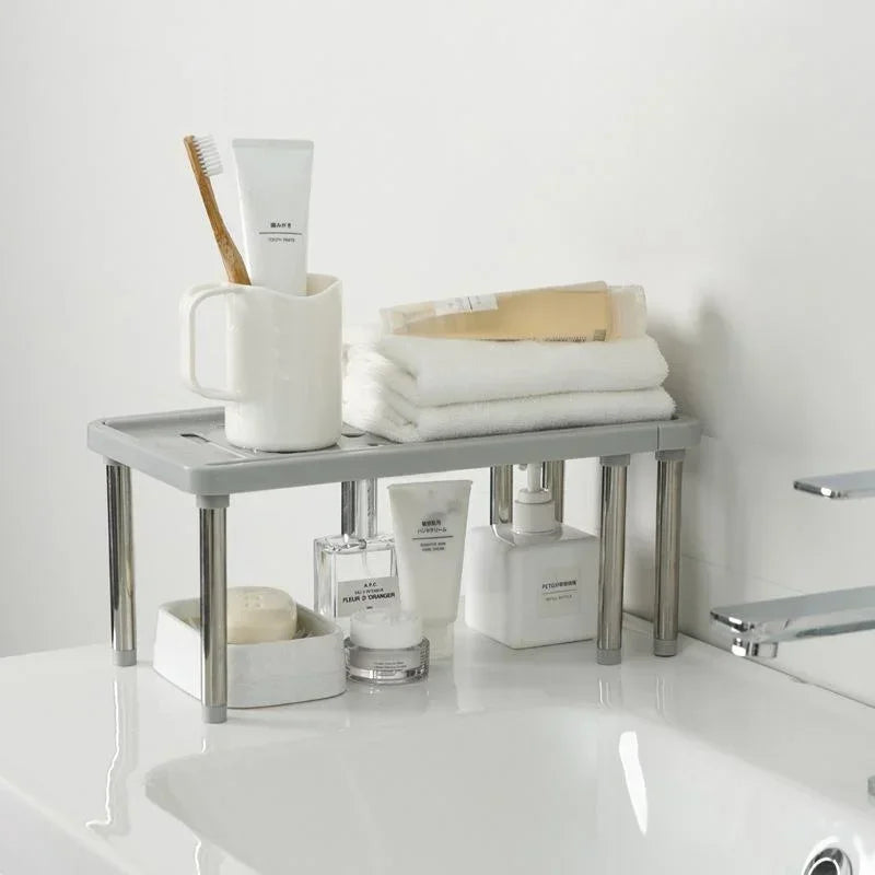 Expandable Shelf Rack | 13.7 × 7 × 6.1 in | Telescopic Storage Rack | Retractable Storage Stand | Anti-Slip Base | Brick by Brick