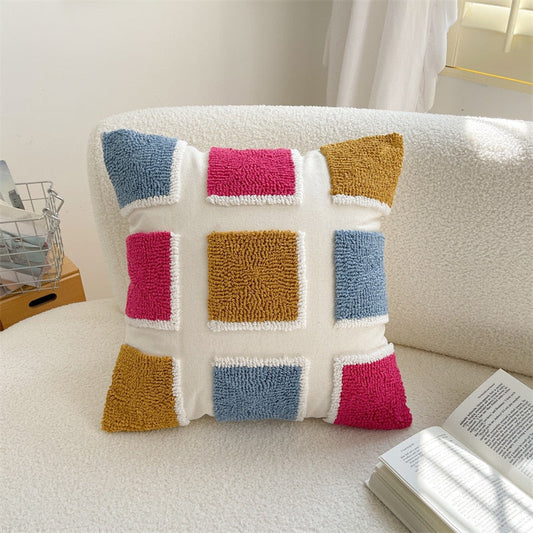 Square Stripe Japandi Pillowcase | Cotton & Linen | Elegant Home Decor | Brick by Brick