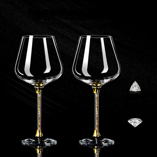 2pcs Crystal Glass Set | 8.7 H x 2.6 in | Luxury Tall Wine & Champagne Glasses | High-End Drinkware | Brick by Brick