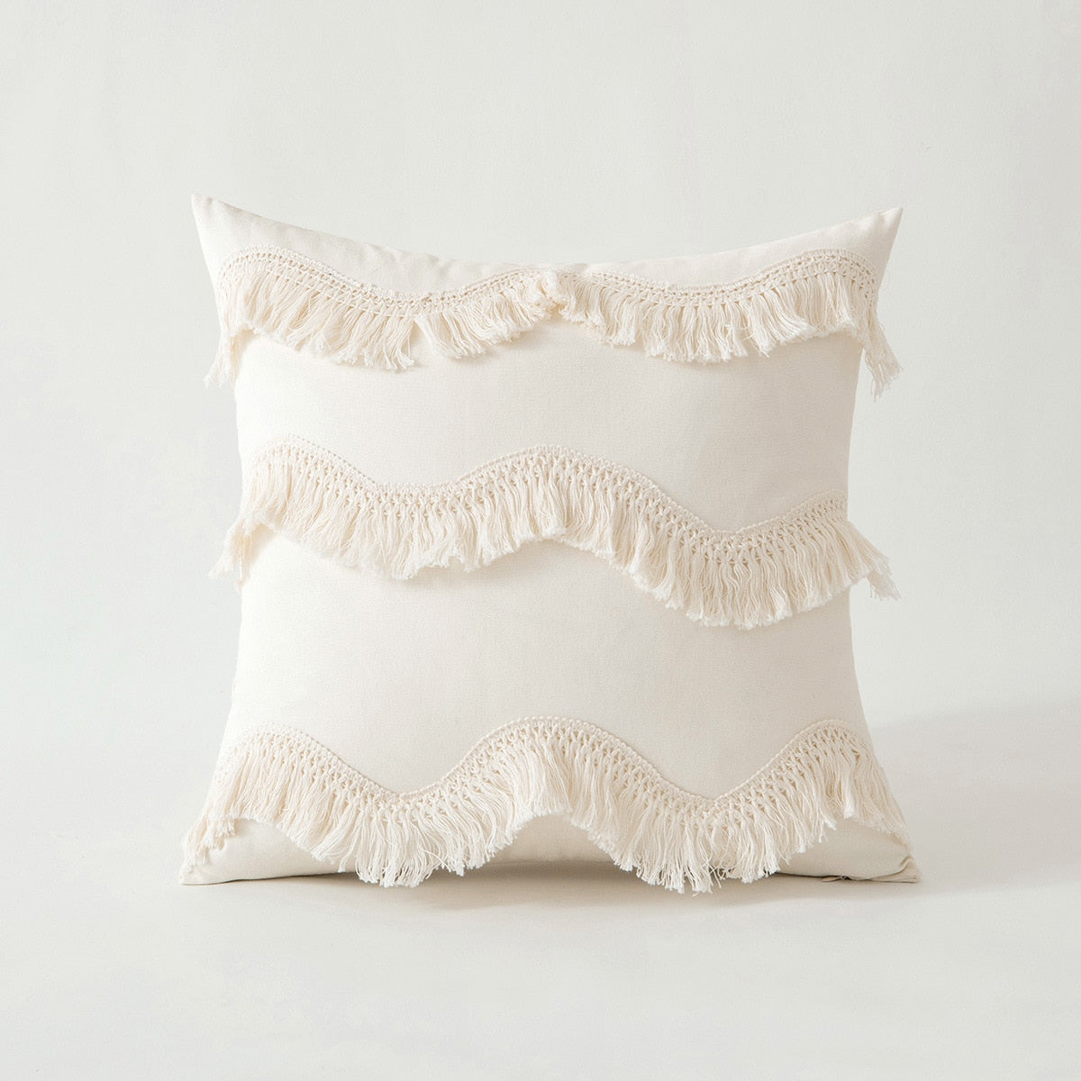 Japandi Cotton Linen Pillow Cover | Beige Woven Design | Modern Cushion Case | Minimalist Home Décor | Brick by Brick