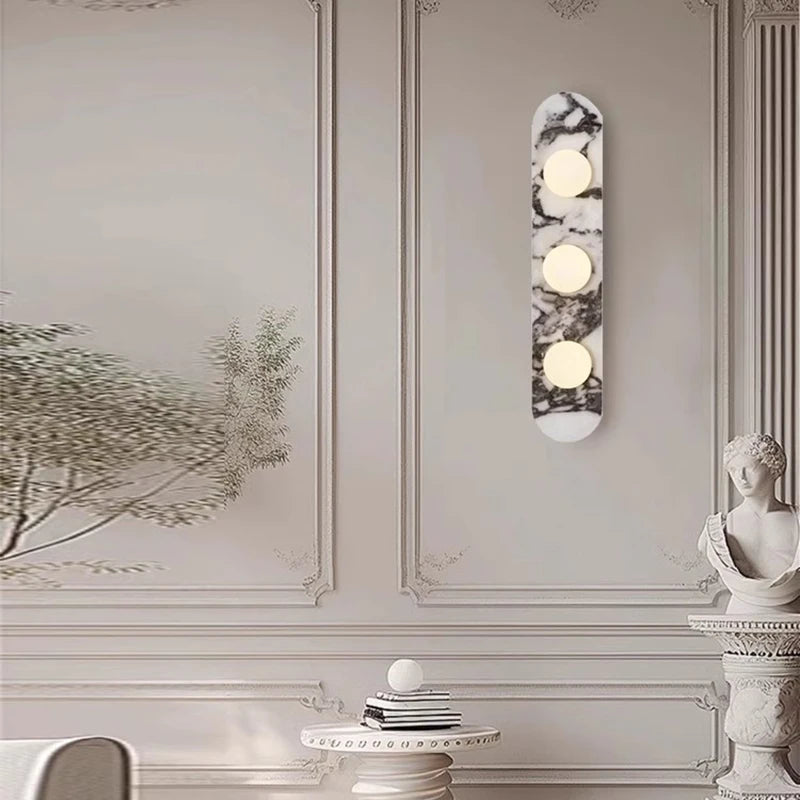 Modern Wall Sconce | 4.72 in | Stone & Marble LED Lamp | Indoor Lighting | Brick by Brick