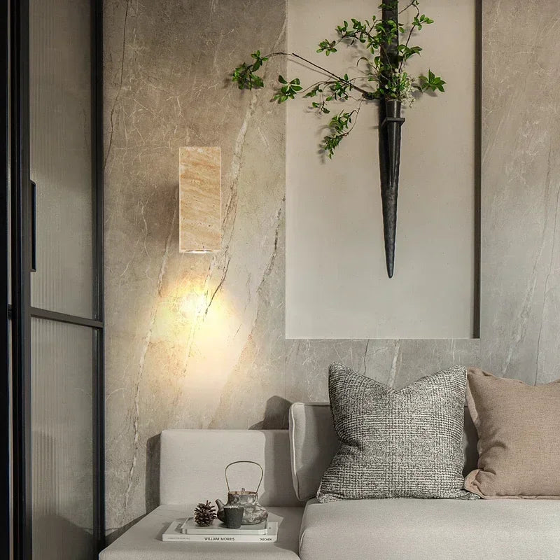 Modern Stone Wall Lamp | 6.3-12.6 x 2.56 in |LED E27 Light Fixture | Warm to Cool Lighting | Brick by Brick