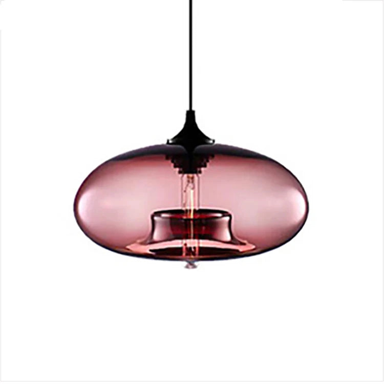 Nordic Glass Pendant Light | 11 x 6 in | Contemporary Hanging Ceiling Lamp | Colorful Fixture | Brick by Brick