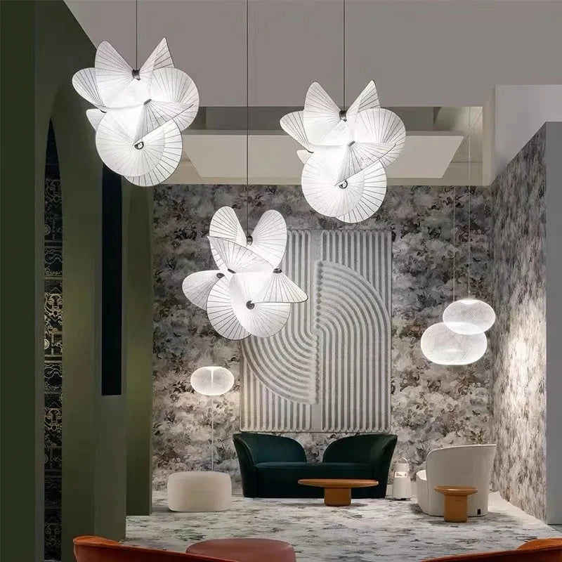 Wabi Sabi Pendant Lamp | 18.1 × 23.6 in | Nordic Fabric Ceiling Light | Vintage Umbrella Design | Brick by Brick
